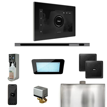 Mr Steam Xdream Linear Package Steam Shower Control Package with Isteamx Control and Linear Steamhead Black / Brilliant Black