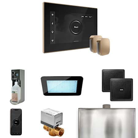 Mr Steam XDream Max Steam Shower Control Package with iSteamX Control and Steamhead Black / Brushed Bronze