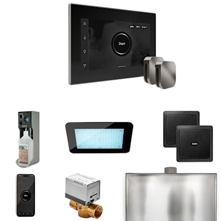 Mr Steam Xdream Max Package Steam Shower Control Package with Isteamx Control and Steamhead Black / Brilliant Black
