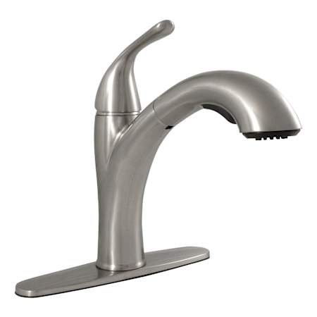 MSI Acqua Luxe 1.8 GPM Single Hole Kitchen Faucet - Includes Escutcheon Brushed Nickel