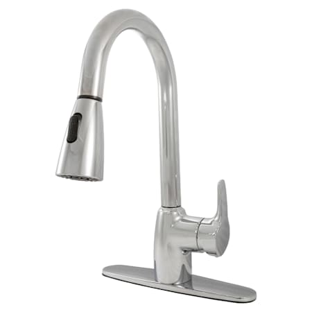 MSI Acqua Luxe 1.8 GPM Single Hole Kitchen Faucet - Includes Escutcheon Chrome