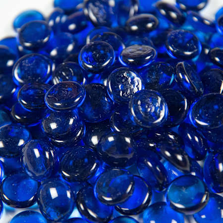 MSI 1/2" Round Reflective Fire Glass - 10 Pounds Saphire Blue