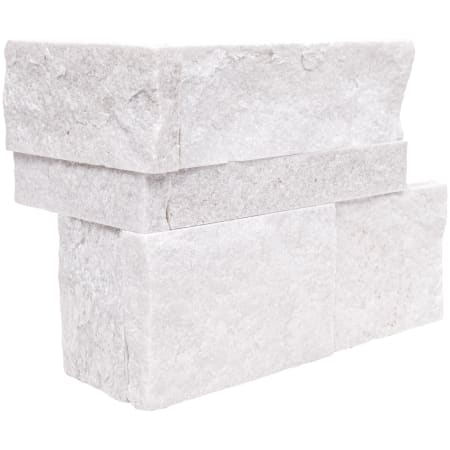 MSI Stackstone Ledger 18" x 9" Splitface Quartzite Thin-Set Hardscape Wall Corner - Sold by Carton (4.5 SF/Carton) Arctic White