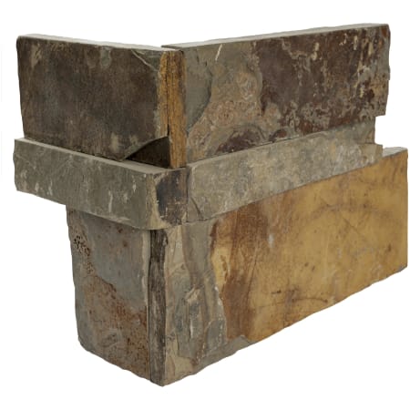 MSI Stackstone Ledger 18" x 9" Splitface Slate Thin-Set Hardscape Wall Corner - Sold by Carton (4.5 SF/Carton) California Gold