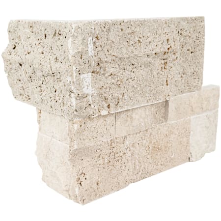 MSI Stackstone Ledger 18" x 9" Splitface Travertine Thin-Set Hardscape Wall Corner - Sold by Carton (4.5 SF/Carton) Roman Beige