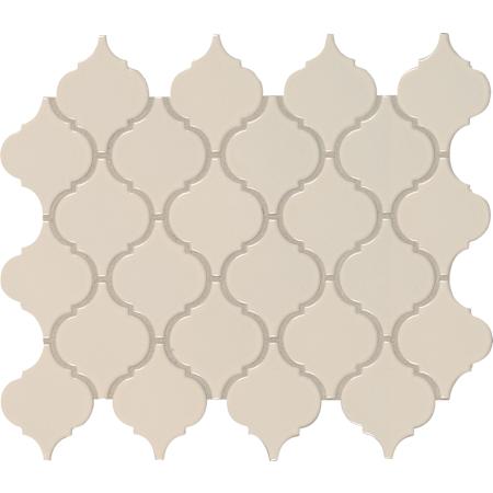 MSI Domino - 10" x 11" Arabesque Mosaic Sheet - Glossy Porcelain Visual - Sold by Carton (15.46 SF/Carton) Almond