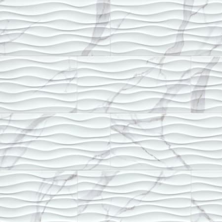 MSI 12" x 24" Rectangle Walls Tile - Glossy Visual - Sold by Carton (16 SF/Carton) Wavy White