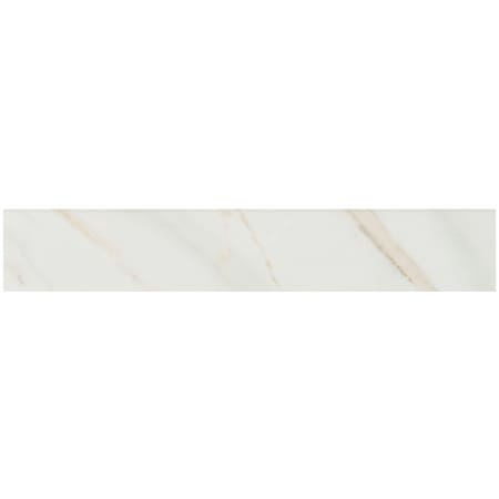 MSI Pietra - 18" x 3" Polished Porcelain Grout or Thin-Set Bullnose Calacatta