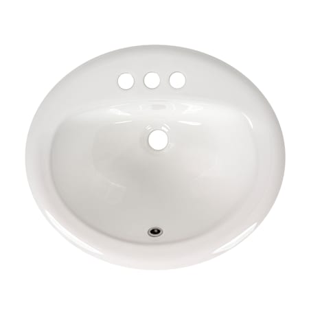 MSI 20-1/2" Oval Porcelain Drop-In Bathroom Sink with 3 Faucet Holes at 4" Centers White