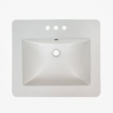 MSI 21-1/4" Rectangular Porcelain Drop In Bathroom Sink with 3 Faucet Holes at 4" Centers White