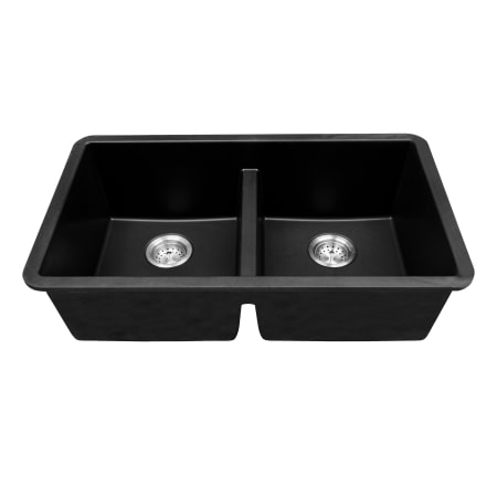 MSI 32" Undermount Double Basin Quartz Composite Kitchen Sink Black