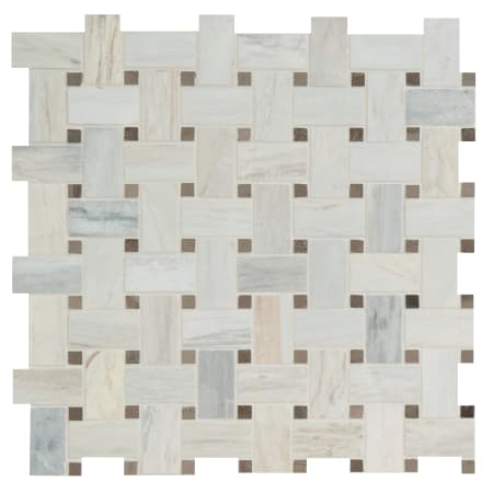 MSI Angora Basket Weave 12" X 12" Polished Marble Mesh-Mounted Mosaic Tile - Sold by Carton (10 SF/Carton) Beige