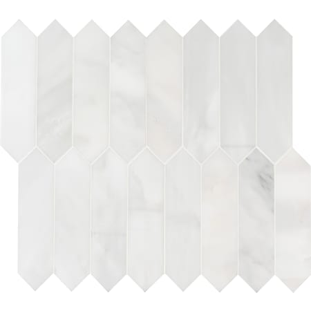 MSI Arabescato Carrara Picket 11" x 12" Honed Mesh-Mounted Mosaic Marble Tile - Sold by Carton (8.9 SF/Carton) Arabescato Carrara