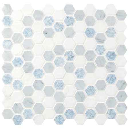 MSI Azula Hexagon 12" x 12" Polished Marble Mesh-Mounted Mosaic Tile - Sold by Carton (9.6 SF/Carton) Azula