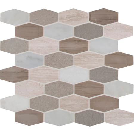 MSI 12" x 11-5/8" Hexagon Mosaic Sheet - Honed Marble Visual - Sold by Carton (9.7 SF/Carton) Bellagio Blend
