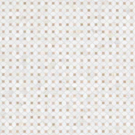 MSI Bianco Dolomite - 12" x 12" Specialty Dot-Mounted Wall Mosaic Tile - Polished Marble Visual - Sold by Carton (10.7 SF/Carton) White