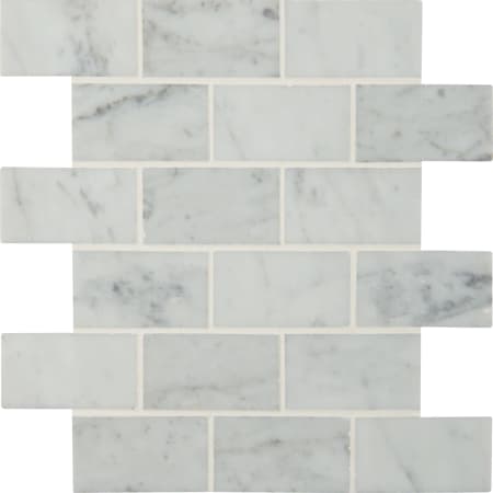 MSI Carrara White 12" X 12" Polished Marble Mesh-Mounted Mosaic Tile - Sold by Carton (10 SF/Carton) Gray