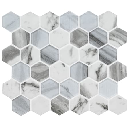 MSI Esperanza - 12" x 12" Square Geometric Wall Mosaic Tile - Glossy Glass Visual - Sold by Carton (14.55 SF/Carton) Glossy