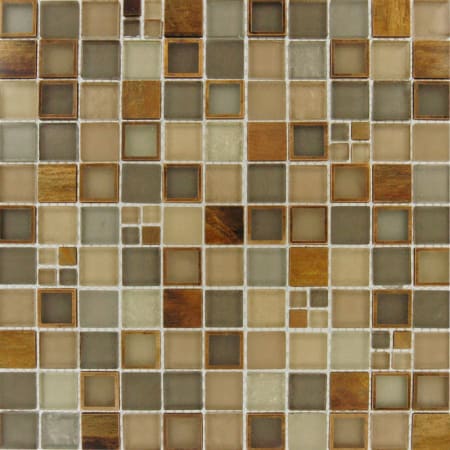 MSI 1" x 1" Brick Joint Mosaic Tile - Varied Glass and Metal Visual - Sold by Carton (10 SF/Carton) Manhattan Blend