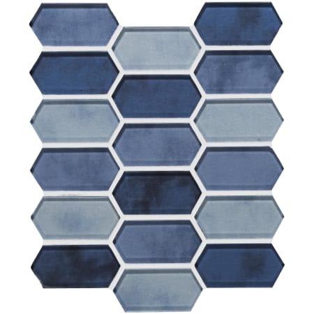 MSI Taos 10" x 12" Hexagon Dot-Mounted Mosaic Wall Tile - Glossy Glass Visual - Sold by Carton (8.3 SF/Carton) Boathouse Blue