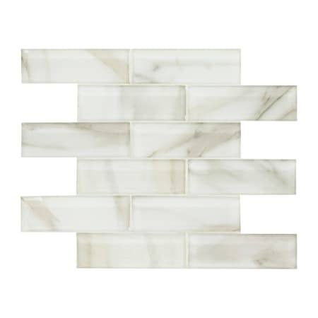 MSI Beveled Glass 12" x 12" Rectangle Brick Wall Mosaic Tile - Glossy Glass Visual - Sold by Carton (9.7 SF/Carton) Ivory Amber