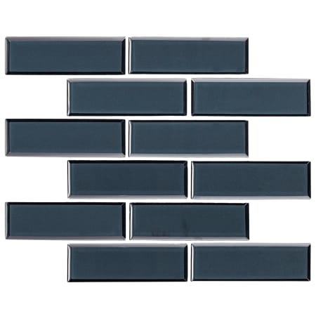 MSI Beveled Glass 12" x 12" Rectangle Brick Wall Mosaic Tile - Glossy Glass Visual - Sold by Carton (14.4 SF/Carton) Vague Blue