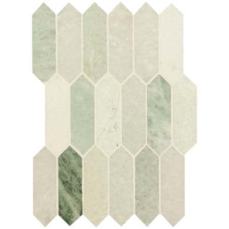 MSI 10" x 14" Rectangle Geometric Wall Mosaic Tile - Polished Marble Visual - Sold by Carton (9.7 SF/Carton) Icelandic Green