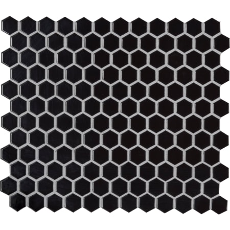 MSI 11" x 12" Hexagon Geometric Mosaic Floor and Wall Tile - Glossy Porcelain Visual - Sold by Carton (12.9 SF/Carton) Retro Nero