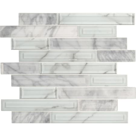 MSI 12-3/16" x 11-5/8" Linear Mosaic Sheet - Glossy Glass and Stone Visual - Sold by Carton (9.8 SF/Carton) Blanco
