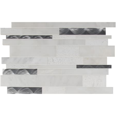 MSI 18" x 12" Linear Mosaic Sheet - Varied Glass, Metal and Stone Visual - Sold by Carton (15 SF/Carton) Blanco