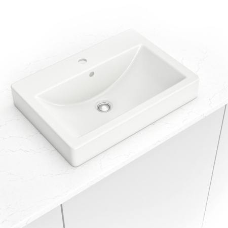 MSI 24" Rectangle Porcelain Drop-In Bathroom Sink White
