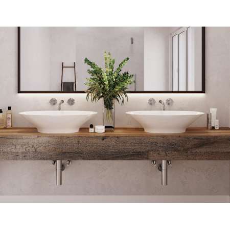 MTI Baths Acquabella 24" Oval Stone Composite Vessel Contemporary Bathroom Sink Matte White