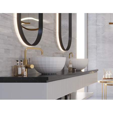 MTI Baths Acquabella 16-1/2" Circular Stone Composite Vessel Contemporary Bathroom Sink Matte White
