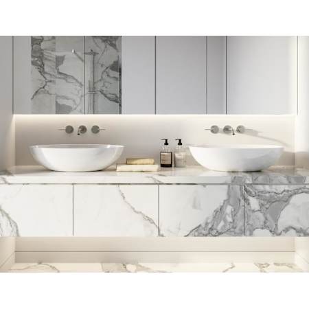 MTI Baths Acquabella 23-1/2" Stone Composite Vessel Bathroom Sink Matte White