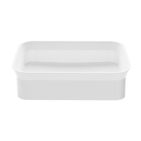 MTI Baths Acquabella 23-1/2" Rectangular Stone Composite Vessel Bathroom Sink Gloss White