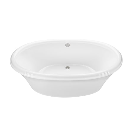 MTI Baths Victoria 4 72" Freestanding Acrylic Air Massage Elite Tub with Center Drain and Overflow White