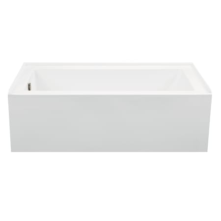 MTI Baths Cameron 1 Designer 60" Alcove Acrylic Air Massage Elite Tub with Left Drain Placement and Overflow White