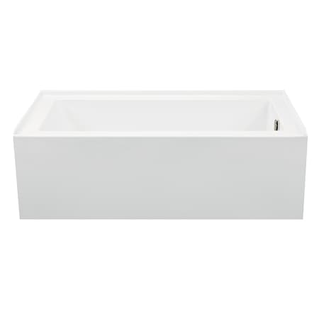 MTI Baths Cameron 1 Designer 60" Alcove Acrylic Air Massage Elite / Whirlpool Tub with Right Drain Placement and Overflow White