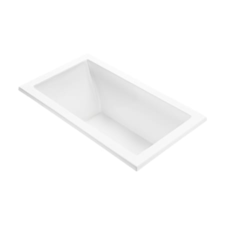 MTI Baths Andrea 20 54" Undermount Acrylic Air Massage Elite and Whirlpool Tub with Chromatherapy, Reversible Drain and Overflow White