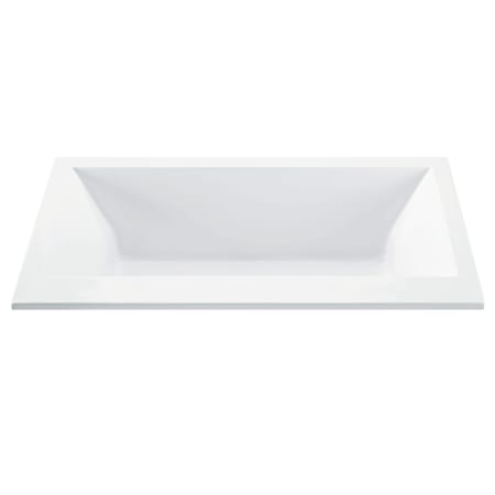 MTI Baths Kahlo 2 Sculpted 66" Free Standing DoloMatte 2 Side Elite Microbubbles Faucet Deck Air Tub with Center Drain Matte White