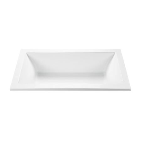 MTI Baths Andrea 16 Designer 72" Drop In Acrylic Air Massage Elite Tub with Center Drain Placement and Overflow - with Stream Technology White