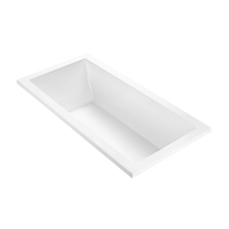MTI Baths Andrea 3 Designer 72" Drop In Acrylic Air Massage Elite Tub with Reversible Drain Placement and Overflow - with Stream Technology White