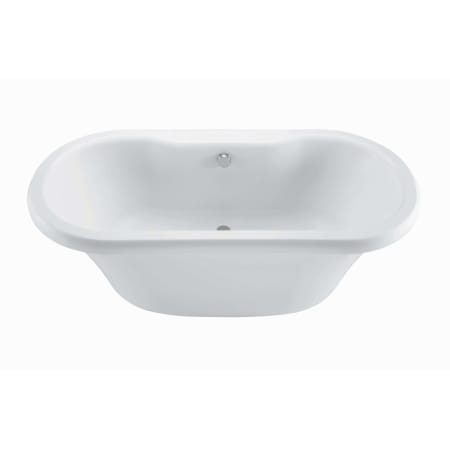 MTI Baths Melinda 8 67" Free Standing DoloMatte Air Tub with Pedestal, Center Drain, and Overflow White