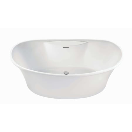 MTI Baths Loretta 3 60" Free Standing DoloMatte Air Massage Tub with Deck, Center Drain, and Overflow White