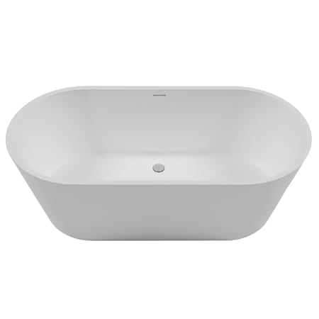 MTI Baths Boutique Evalina 66" Free Standing Solid Surface Air Tub with Center Drain, Drain Assembly, and Overflow White / Gloss