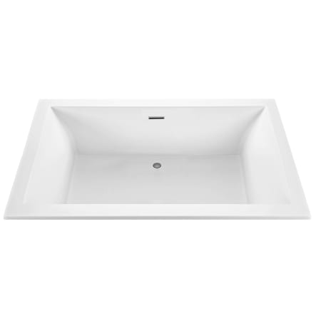 MTI Baths Andrea 18 Sculpted 72" Free Standing DoloMatte 3 Side Microbubbles Air Tub with Center Drain Matte White
