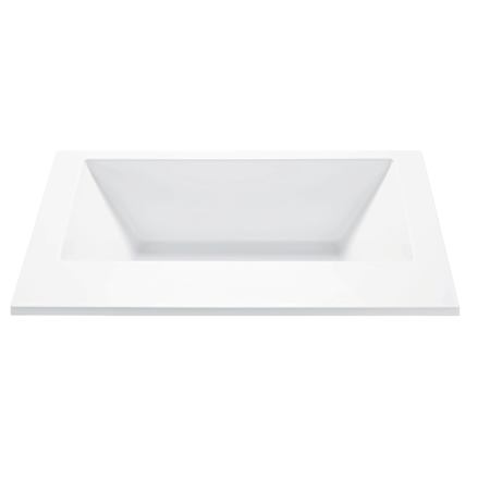 MTI Baths Metro 3 Sculpted 66" Free Standing DoloMatte 3 Side Microbubbles Air Tub with Center Drain Matte White