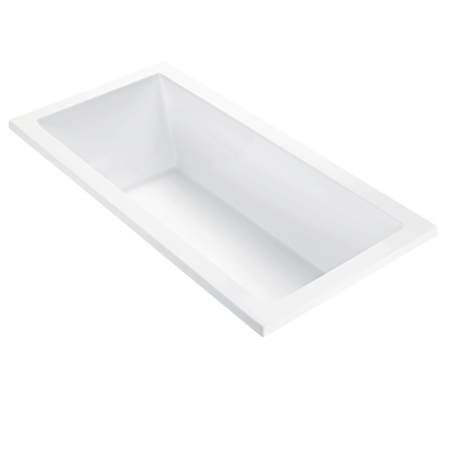 MTI Baths Andrea 3 Sculpted 72" Free Standing DoloMatte 3 Side Microbubbles Air Tub with Left or Right Drain Matte White