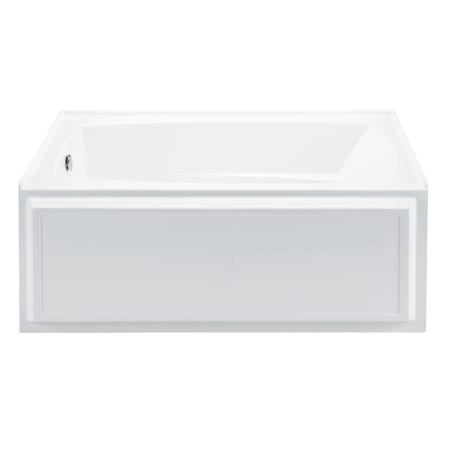 MTI Baths Wyndham 5 60" Three Wall Alcove DoloMatte Integral Skirted Air Tub Stream with Right Drain Placement Matte White