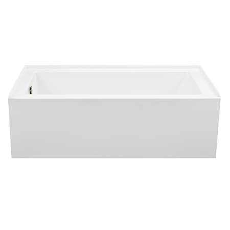 MTI Baths Cameron 1 Designer 60" Alcove Acrylic Air Massage / Ultra Whirlpool Tub with Left Drain Placement and Overflow White
